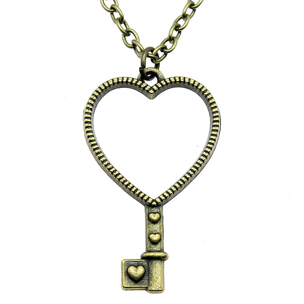 

Openwork Resin Photo Frames Pendant Necklace Keys Geometric Jewelry 45cm or 70cm long chain A27-1pcs-42x25mm Chain 70cm
