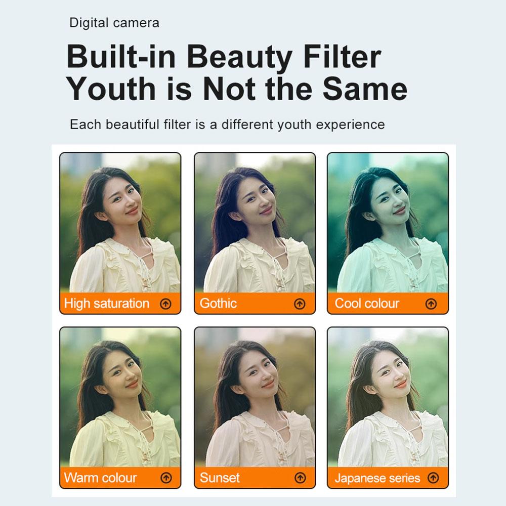 1080P Kids Digital Camera Mini Video Camera for Kids 12MP 2.4 Inch IPS Screen Built-in Battery with