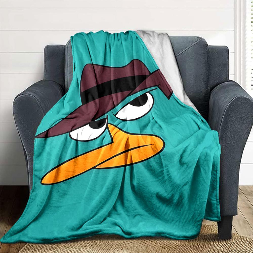 1pc Phineas and Ferb2 Blanket, Gift, for Men and Women, Soft Blanket, Good for Sofa Bed Couch Travel, Lightweight Flannel Blanket