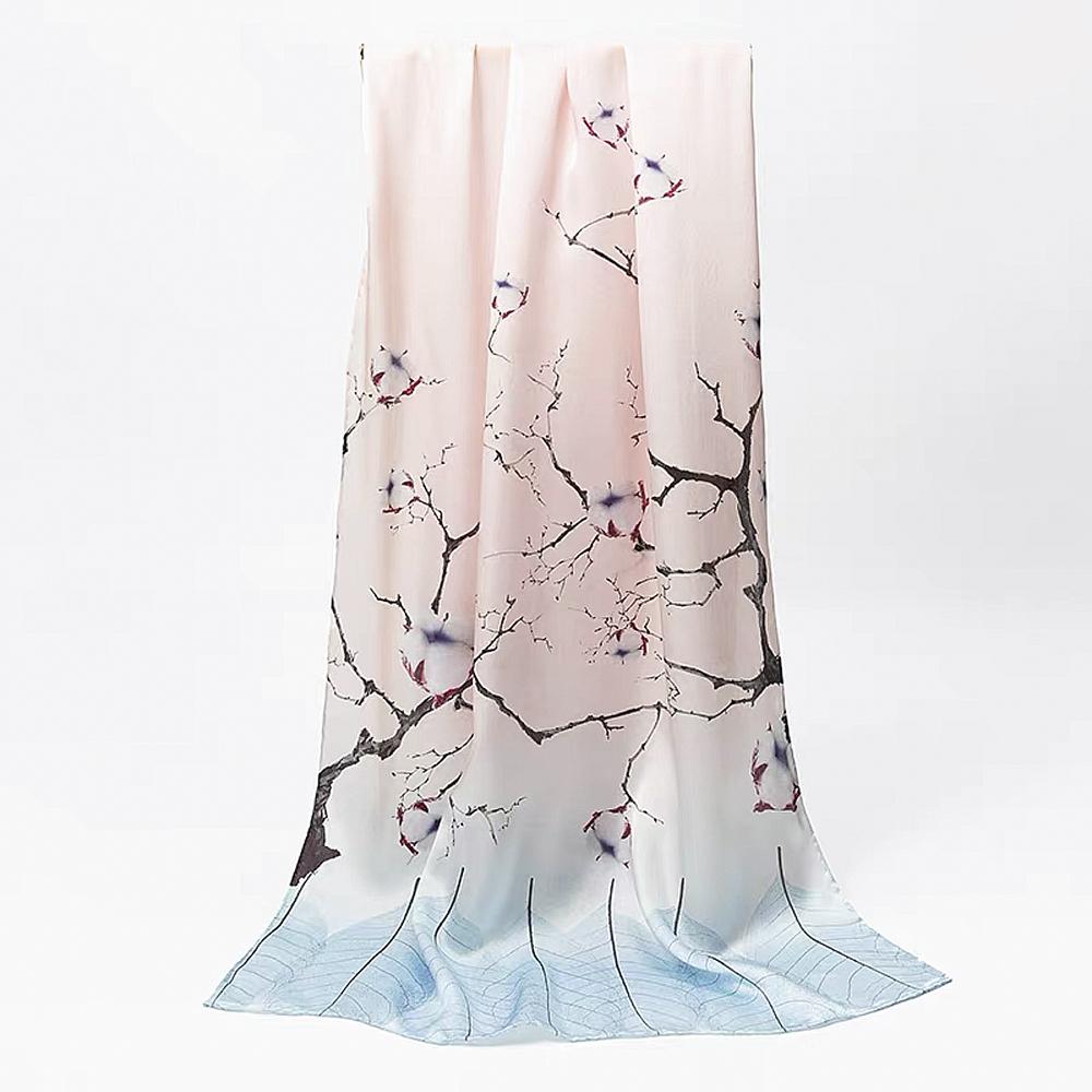 100% Чистый Тутовый Шелк Женский Длинный Шарф Повязка на Голову Шейный Платок Роскошное Женское Украшение для Волос Женская Бандана Шарфы для Сумки 53*170СМ