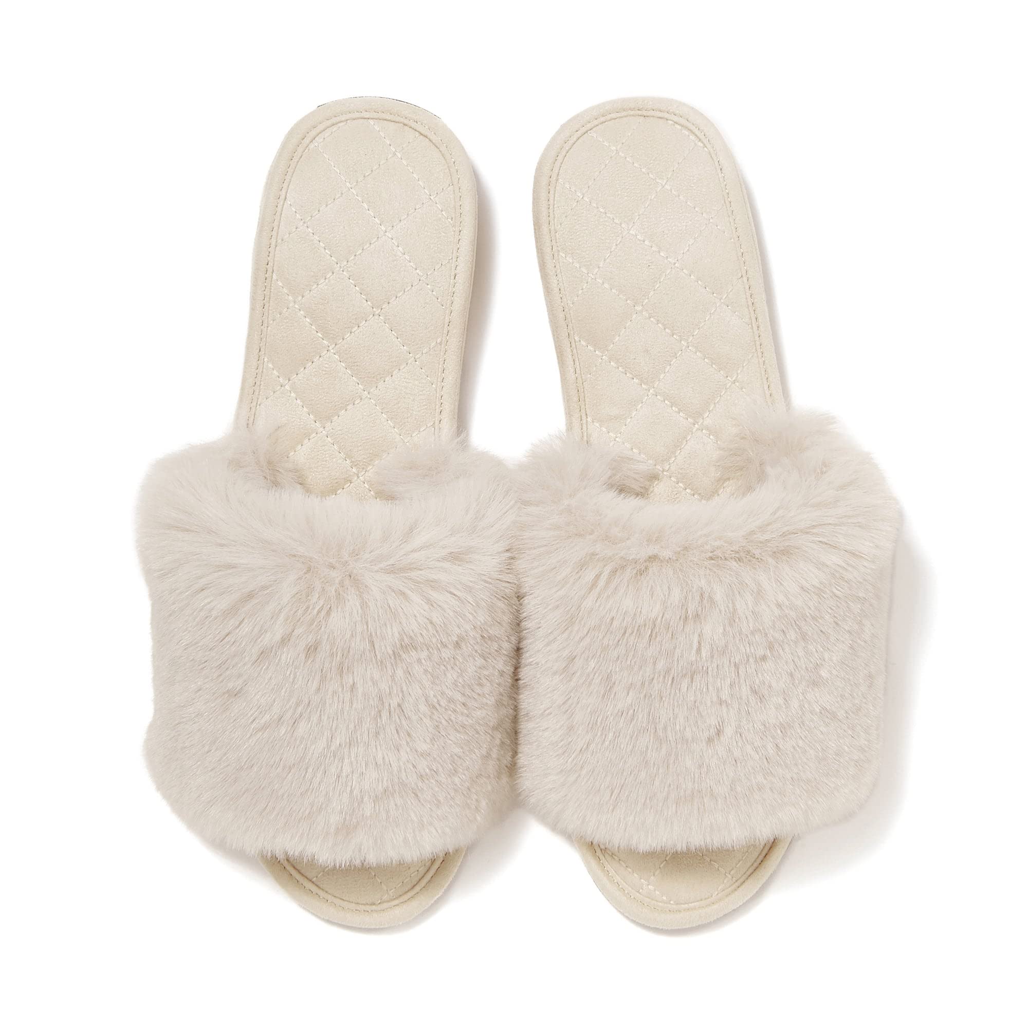 

x Plate Room Beige [Francfranc] Eco-fur Shoes, бежевий
