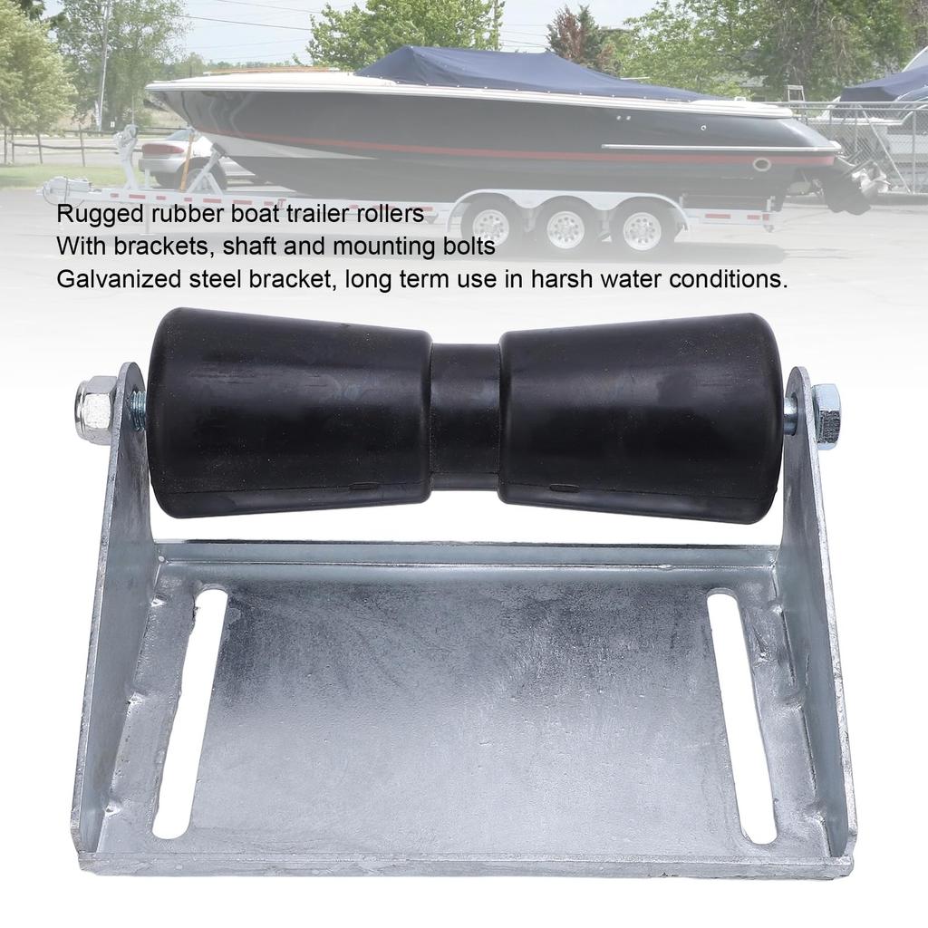 Keel Roller for Boat Trailers (with Bracket) High-Durability, Labor-Saving Design, Galvanized Steel and Rubber Keel Roller Assembly Kit, 8 Inch