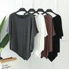 Summer Women's  Irregular Batwing Sleeves T-shirt  Modal O-Neck Tshirt Loose Casual Tshirts Plus Size Base Tee Tops
