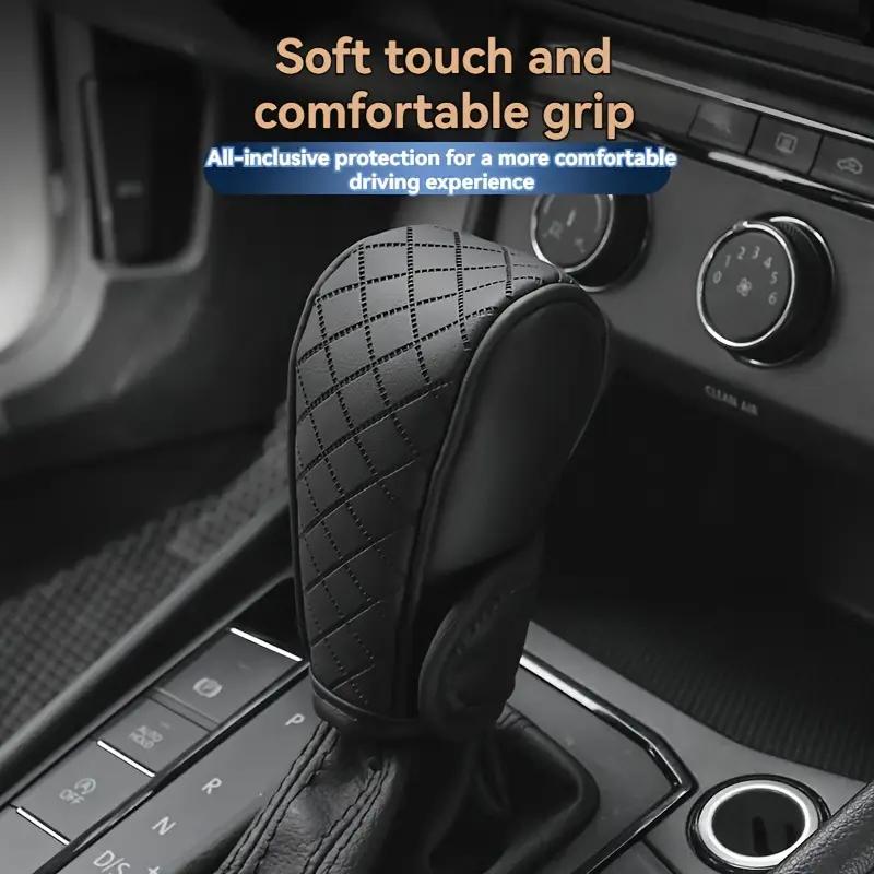 

Car Leather Shift Cover, Comfortable and Durable Car Interior Protection, all Inclusive Design Enhances Driving Experience