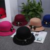 Spring Women's New Hat Woolen Top Hat Fashion Hat Fashion Milliner Basin Hat a Piece