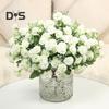 Artificial Carnation 20 Heads Realistic Fake Silk Flower Wedding Party Home Office Table Centerpiece Faux Floral Plants Branch Decoration