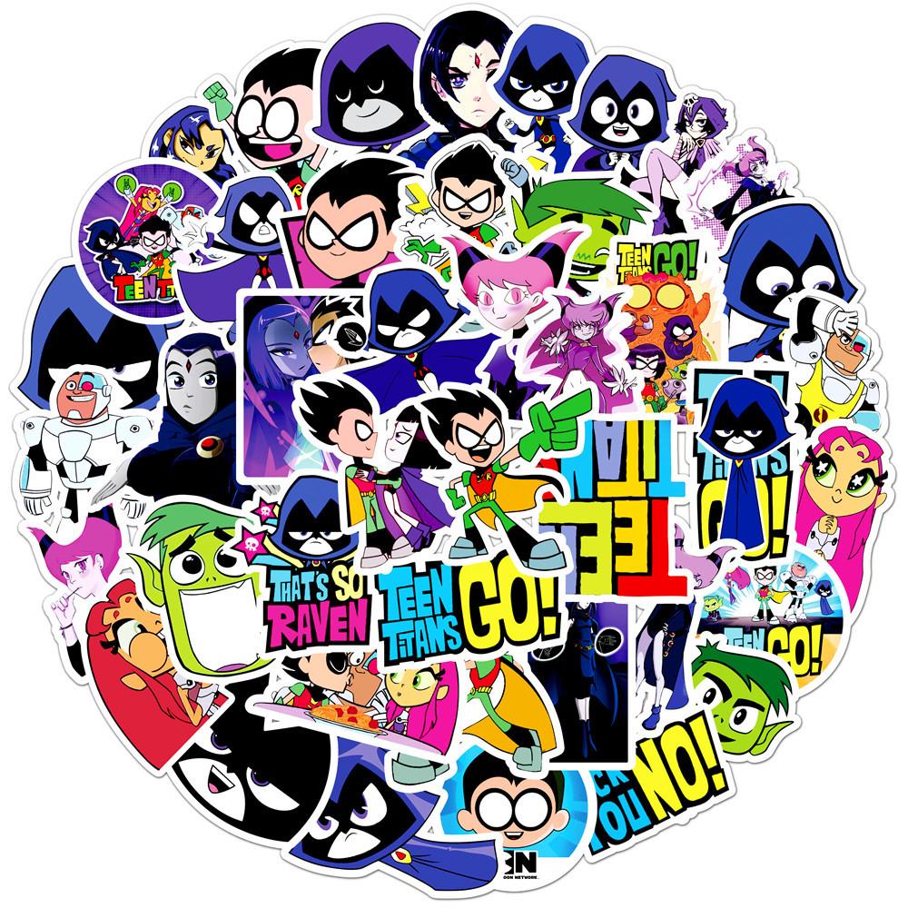 50Pcs Cartoon Teen Titans Go Stickers DIY Stickers Scrapbooking Phone Luggage Skateboard Decorative Waterproof Graffiti Decals