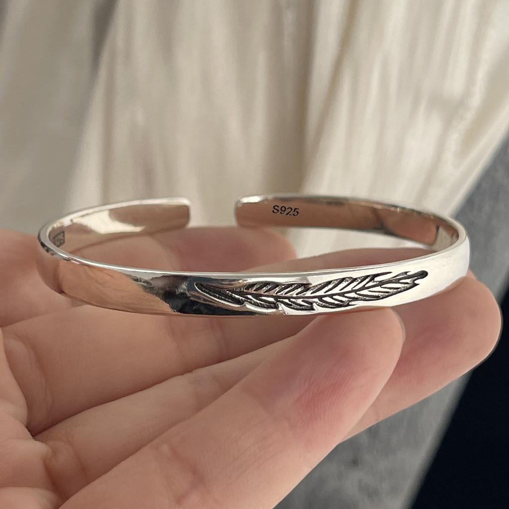 Xiaomi 100% Solid 925 Sterling Silver Retro Bracelet for Women Men Vintage Handmade Flower Patern Bracelet Birthday Gift