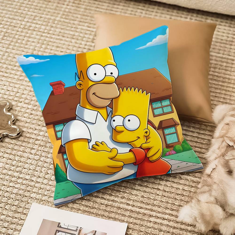

Simpsons La peliculaLos Pillow Case Anti-dustmite Invisible zipper Sofa Bed 12x12Inch