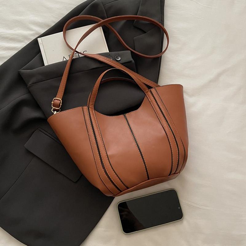 Women's New High-capacity Crossbody Bucket Bag Versatile and Simple Single Shoulder Basket Small Purse and Handbag KTB