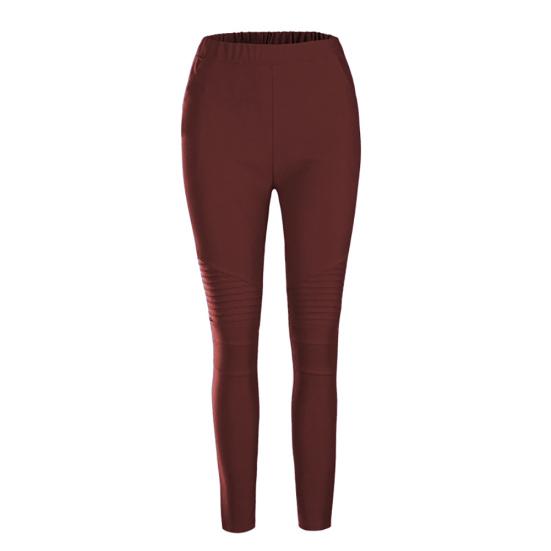Kadın Moda Düz Renk Elastik Bel Bandı Slim Skinny Kalem Pantolon