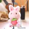 Cute Strawberry Bunny Plush Keychain Cartoon Stuffed Doll Keyring Student Bag Pendant Backpack Hanging Decoration Gifts