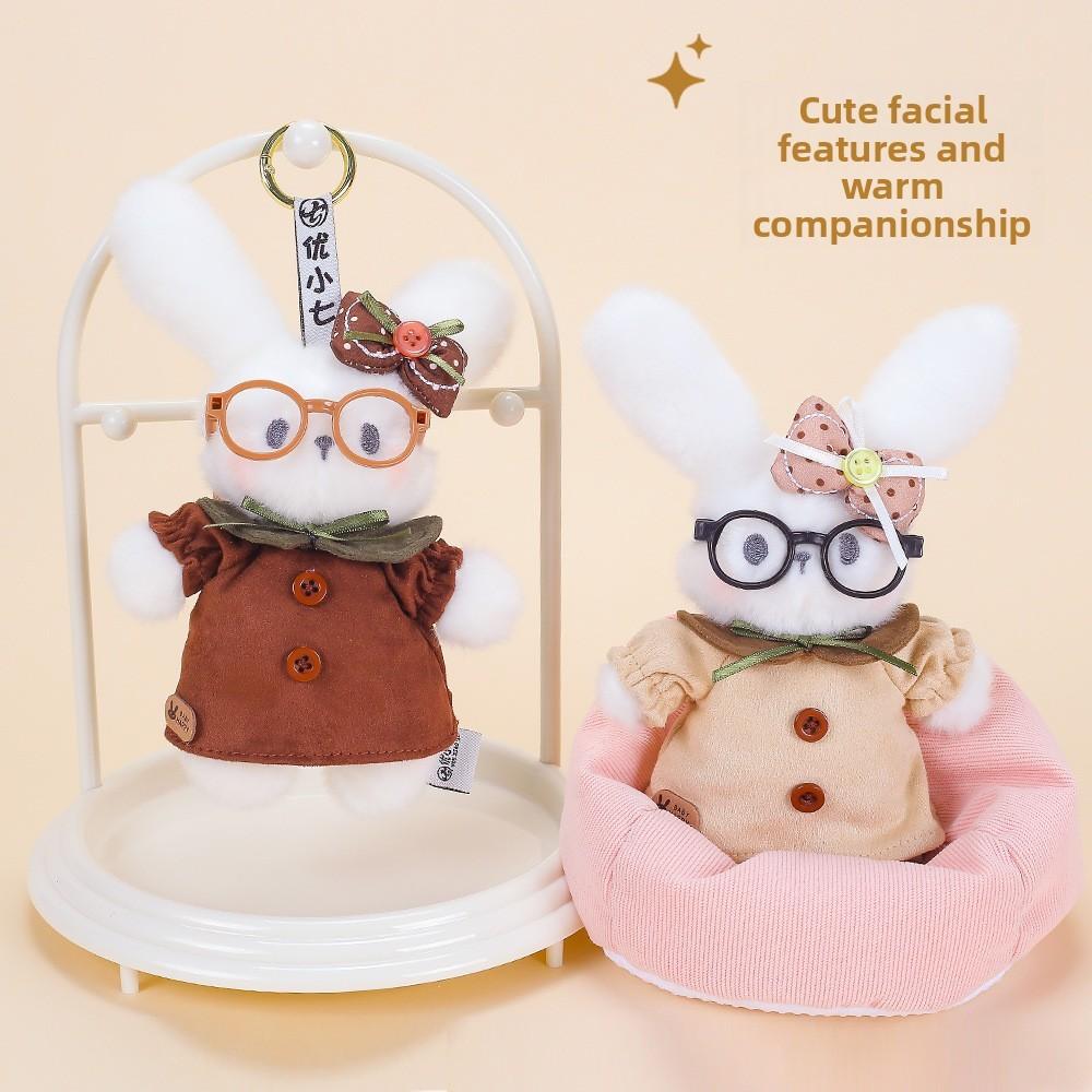 Girl Heart Plush Toy Keyring With Cute Rabbit Design For Backpacks And Gifts
