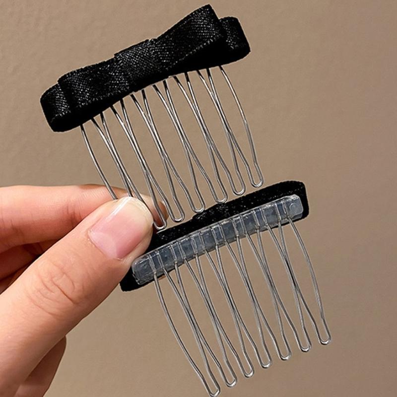 Ribbon Bowknot Hair Comb for Girl Hairpin Comb Hairclip Barrettes for Women Side Bangs Sweet Hair Styling Tool