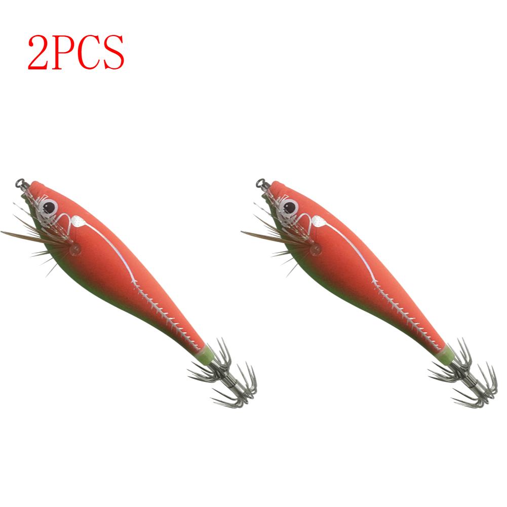 3 To 1 PCS Shrimp Fishing Bait Squid Fish Hook Wooden Octopus Fishing Bait Cuttlefish Artificial Fishing Bait Hard Bait Swinging Fishing Gear