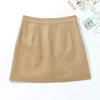Plus Size High Waist Black Faux Leather A-line Mini Skirt for Women - Hip-Hugging Slim Fit for Spring and Autumn