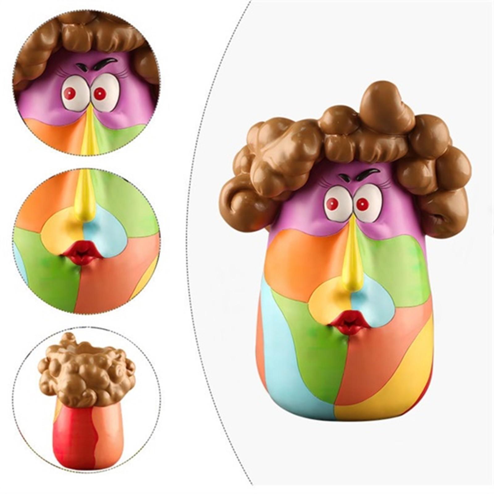 

Multicolor Face Planter Pot Planters Colorful Women Head Planter Pot For Indoor Outdoor Plants Herb For Home Garden Decoration One Size