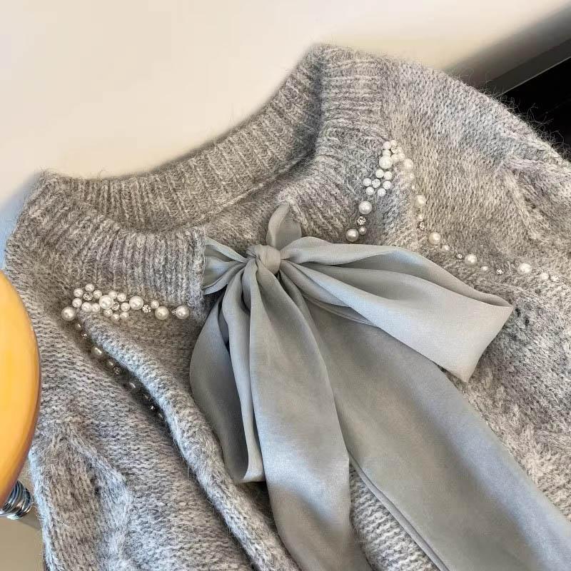 Pullover für Damen Herbst Winter Verdickt Warm Gestrickt Dehnbar Langarm Oversize Oberteile