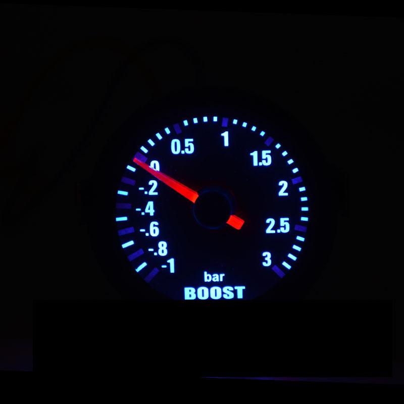 2  52MM Universal Turbo Boost Car Gauge 3.0 BAR Meter Auto Blue LED