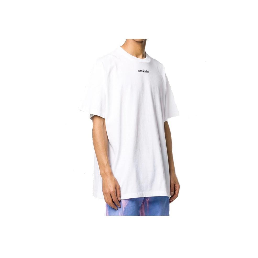 Off-White T-skjorte Røde Piler Oversized Hvit Menn Streetwear OMAA038E20JER0020125