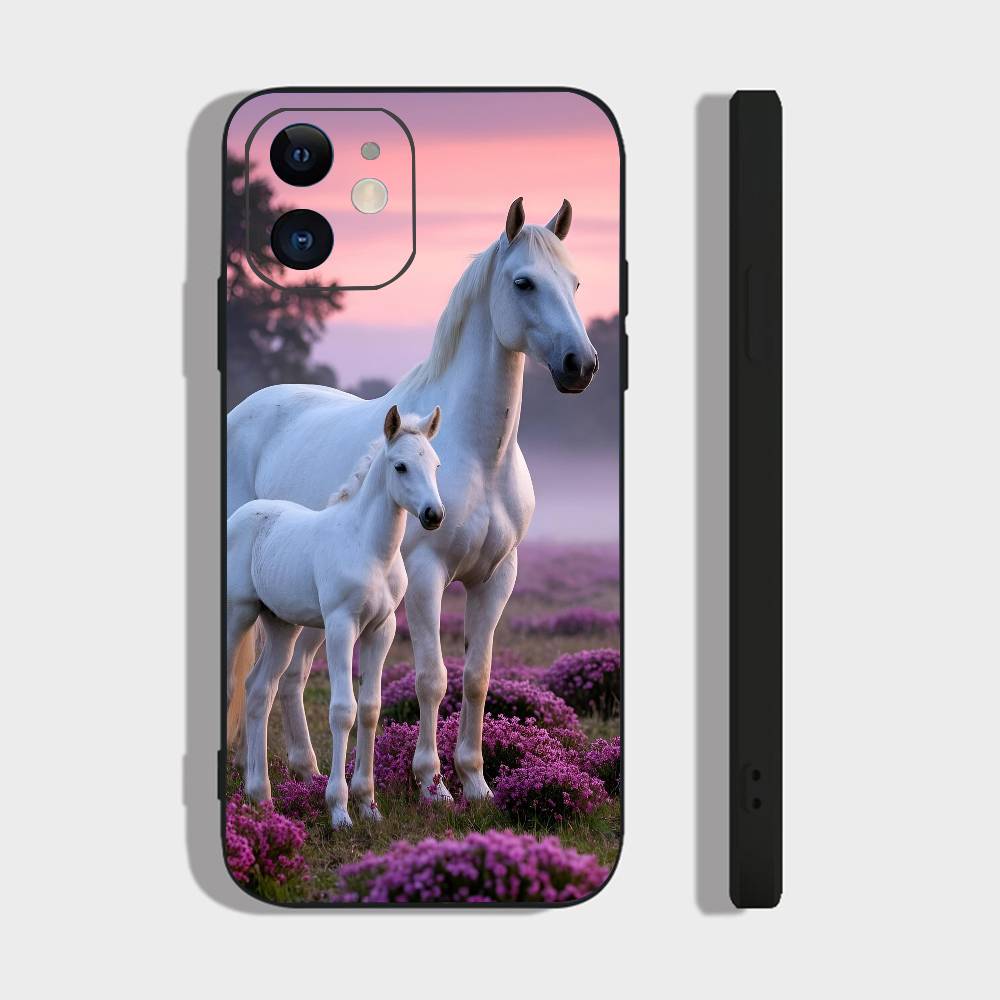 Animal Galloping Horse For IPhone 13,17,11,12,16,14,15,Plus,Pro Max Soft Silicone Black Phone Case