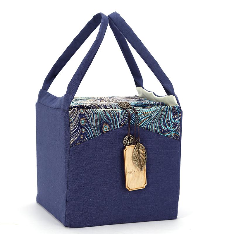 Vintage Tee Stoffverpackungsbeutel Tragbares Keramik Teegefäß Geschenktüten Schönes Muster Einzelne Dosen Aufbewahrungsbeutel Ohne Dosen