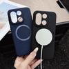 With Magsafe Magnetic Plain Leather Lychee Case For One Plus 15 13s 13T 13R 13 Ace 5 OnePlus Nord 5 4 CE 5 Camera protect Cover