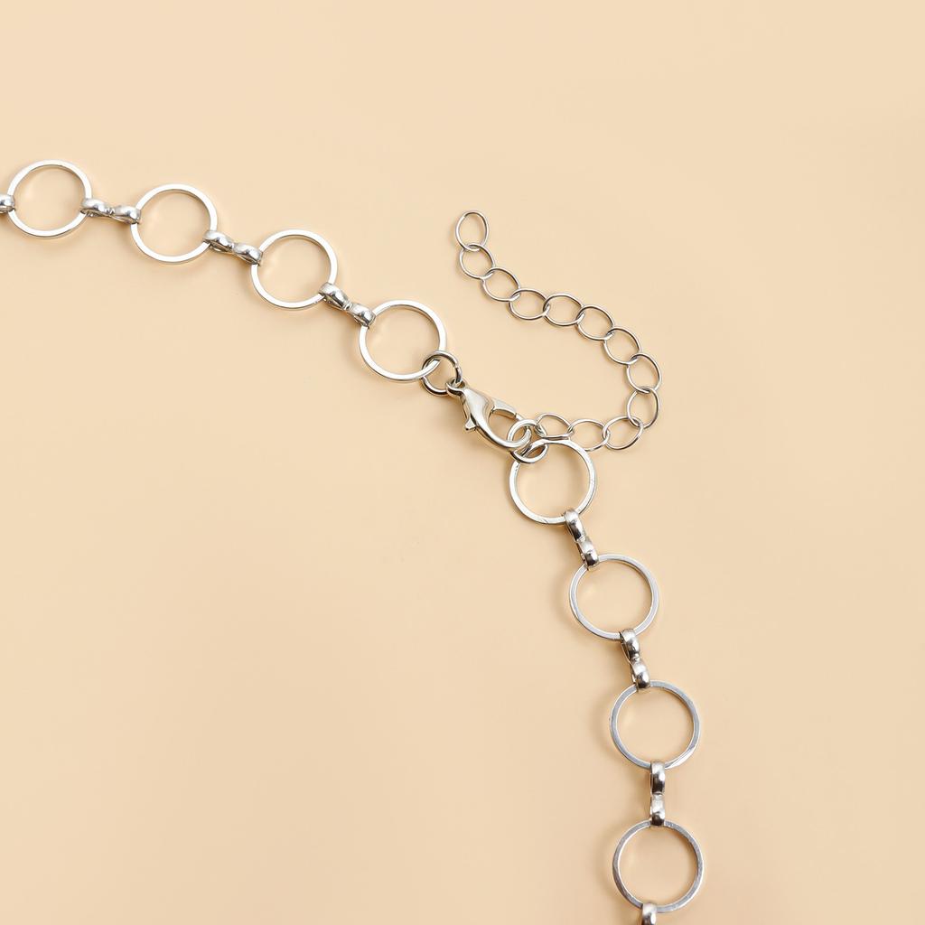 Irregular Natural Stone Heart Pendant Fringe Collarbone Chain Necklace Alloy Lightweight Layering Jewelry For Women