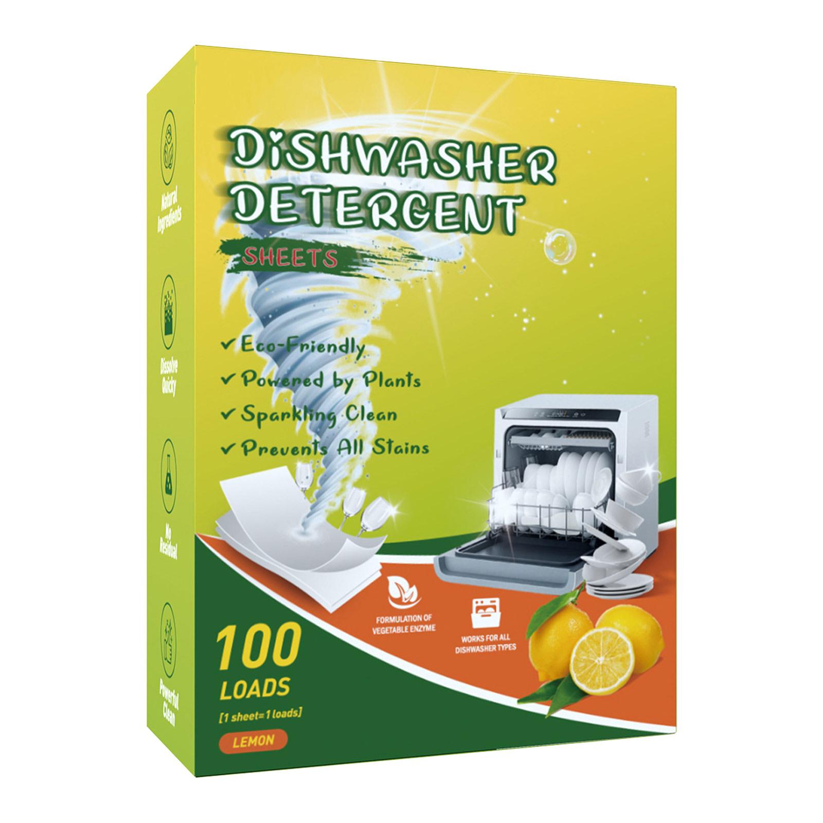 Таблетки для посудомоечной машины, упаковка 100 шт., Экологичное моющее средство для посудомоечной машины, Без пластика на таблетках One Size
