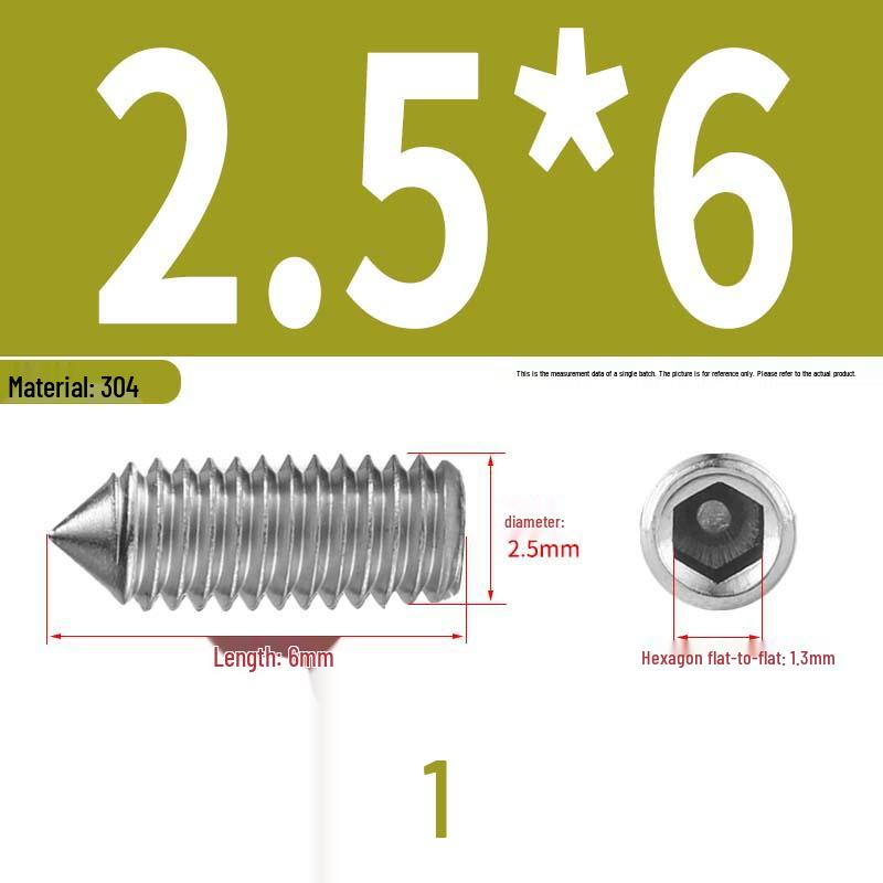 12.9 Edelstahl 304 Innensechskant Kegelspitze Gewindestift M2/M3
