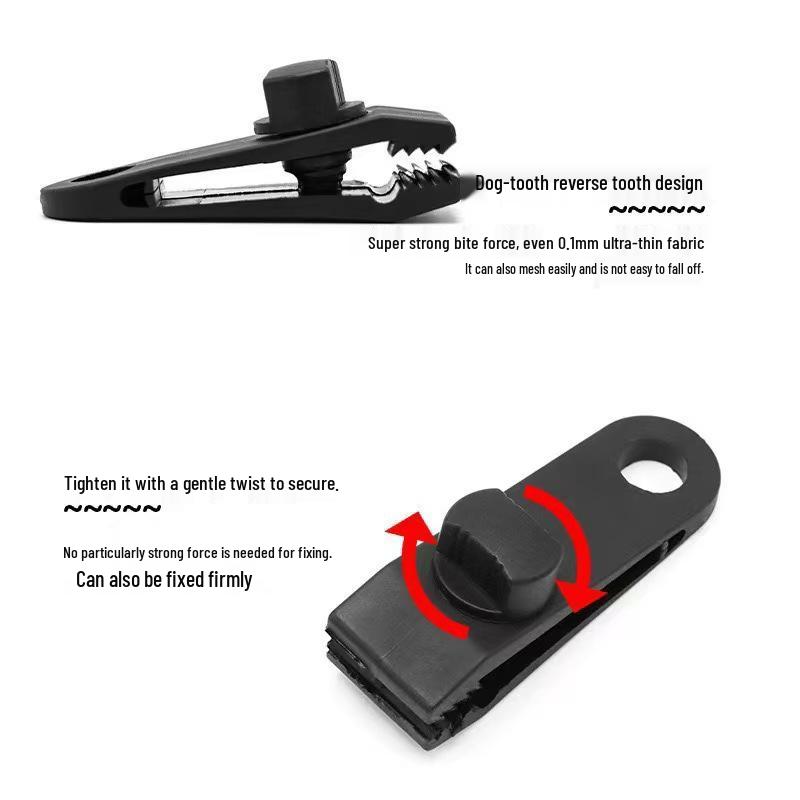Windproof Nylon Tent Clip Multi-functional Shark Buckle Hook for Outdoor Camping