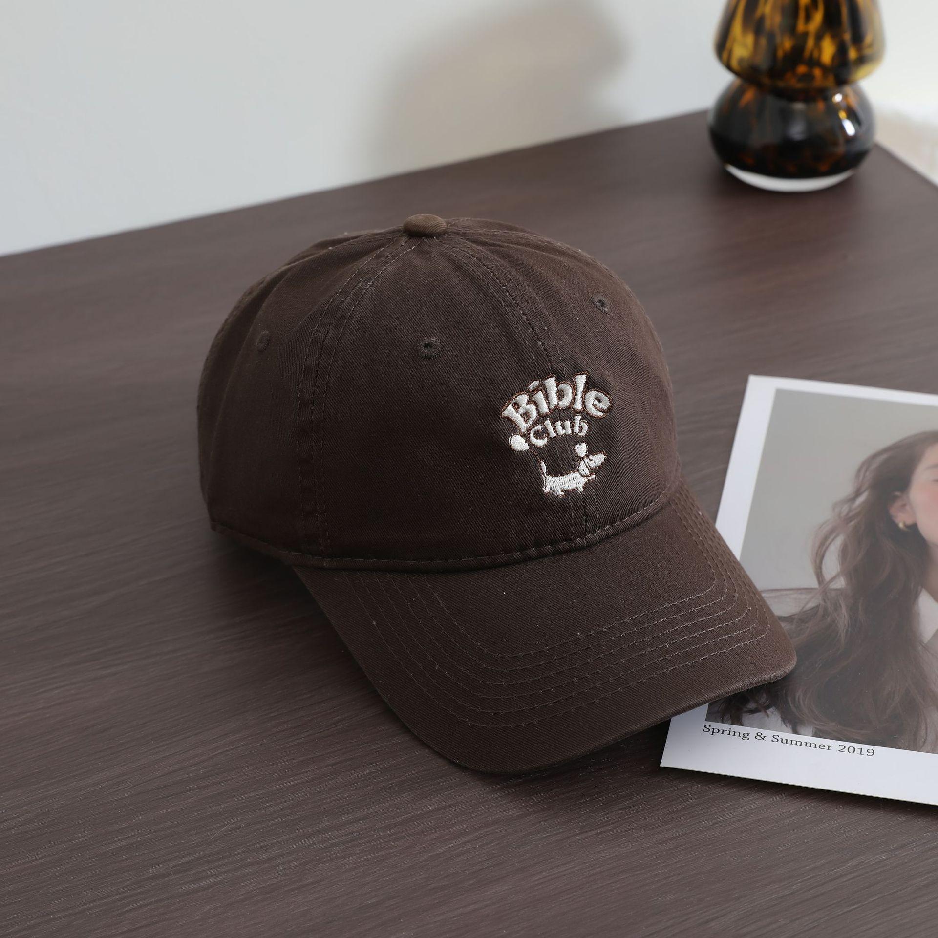 

Outdoor real shot! New simple letter embroidery basic baseball cap for spring travel, small visor hat M（56-58cm） темно-коричневого кольору