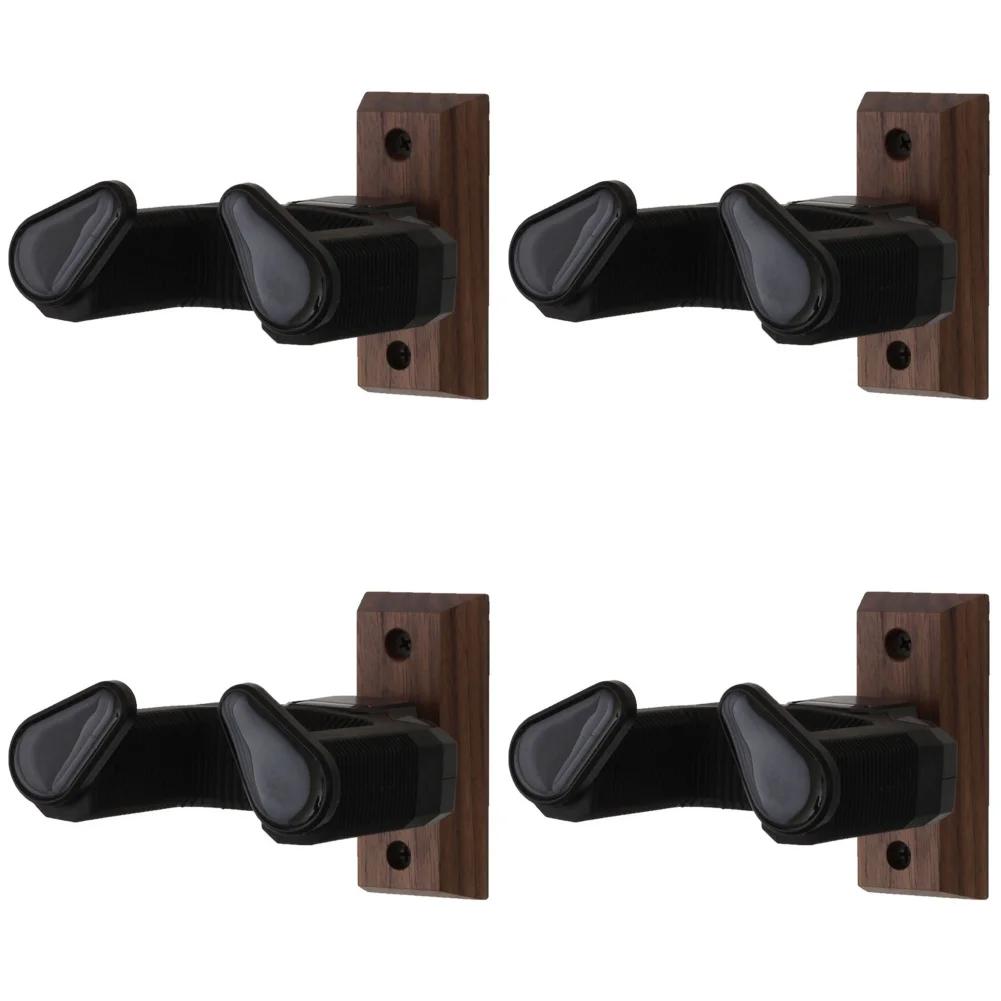 6-1PCS Wooden Guitar Holder Stand Non-Slip Guitar Display Bracket Universal Guitar Wall Hanger for Electric Guitar Ukulele Bass
