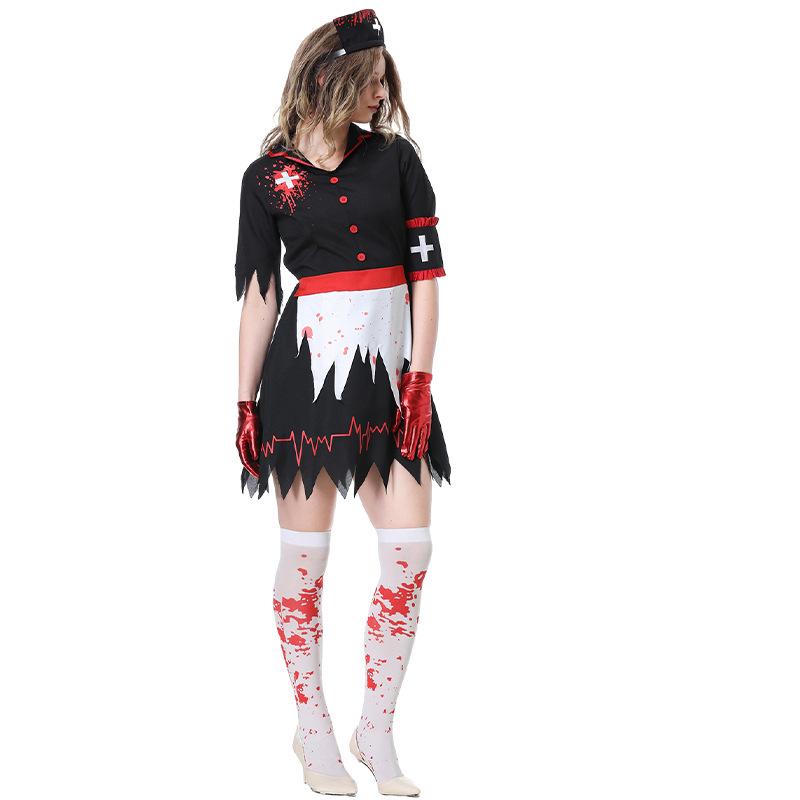 European & American Halloween Vampire Nurse Zombie Cosplay Dress