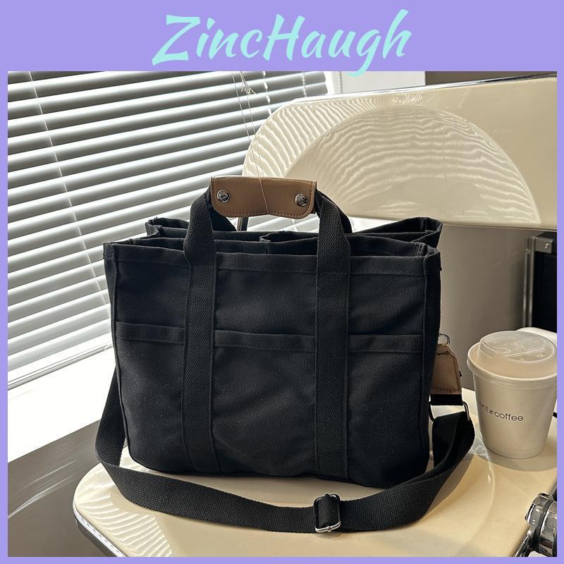 Canvas Baby Diaper Bag Large Capacity Multicompartment Baby Carryall For Daily Use