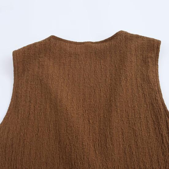 Vest Top for Women Vintage Tank Crop Top V Neck Button Down Waistcoat Retro