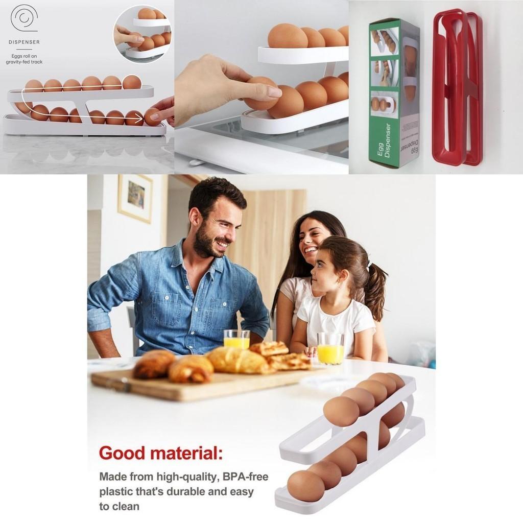 Rolldown Egg Dispenser Space-saving Egg Storage Rack For Refrigerator Gravity Feed Design Easy Egg Distribution