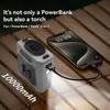 10000mAh Portable Waist Fan - Power Bank & LED Light - Hands-Free for Outdoor Work/Travel