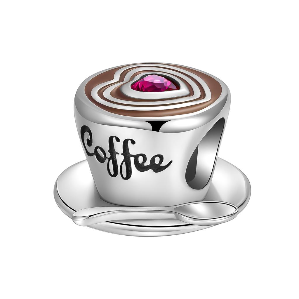 925 Silver Charms Tableware Candle Coffee Cup Wine Glass Beads Pendants Fit Bracelet Necklace DIY Jewelry Gift