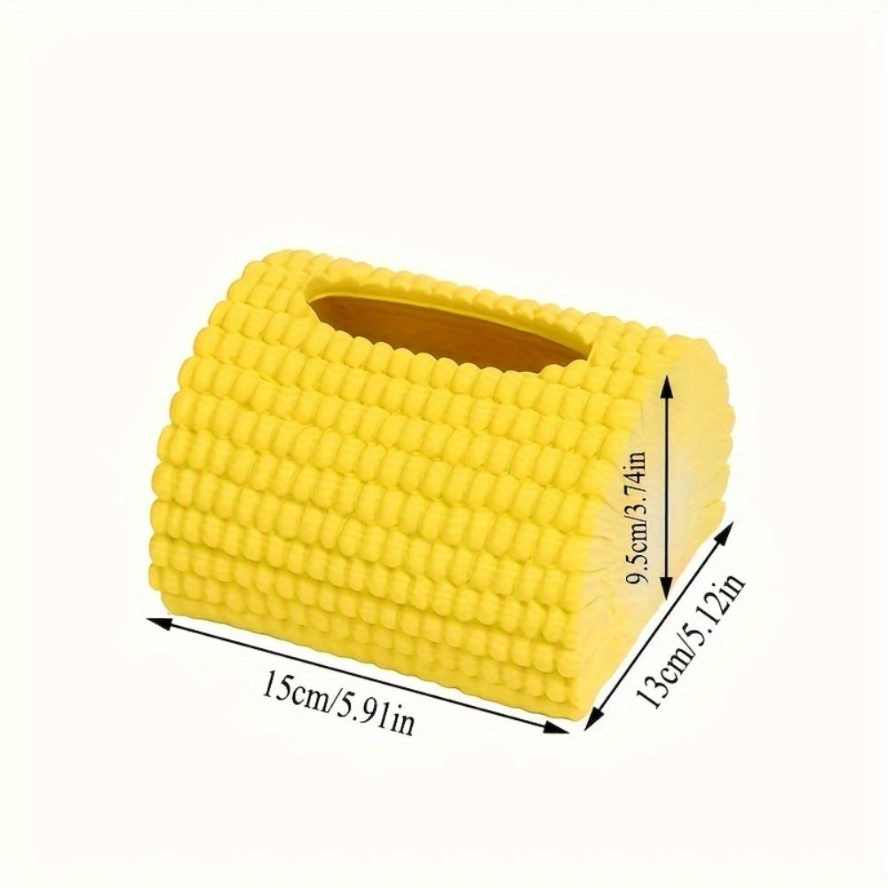 1PC Corn Design Tissue Box Holder Durable Plastic Home Decor for Living Room Dining Table Unique Storage Organizer Tissue Holder