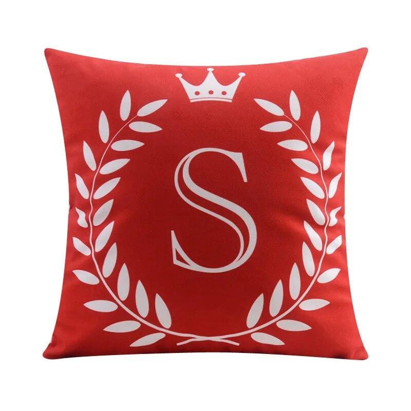 45*45CM 26 English Letters Plush Pillowcase Wedding Party Festival Decoration Sofa Office Seat Car Cushion Cover Home