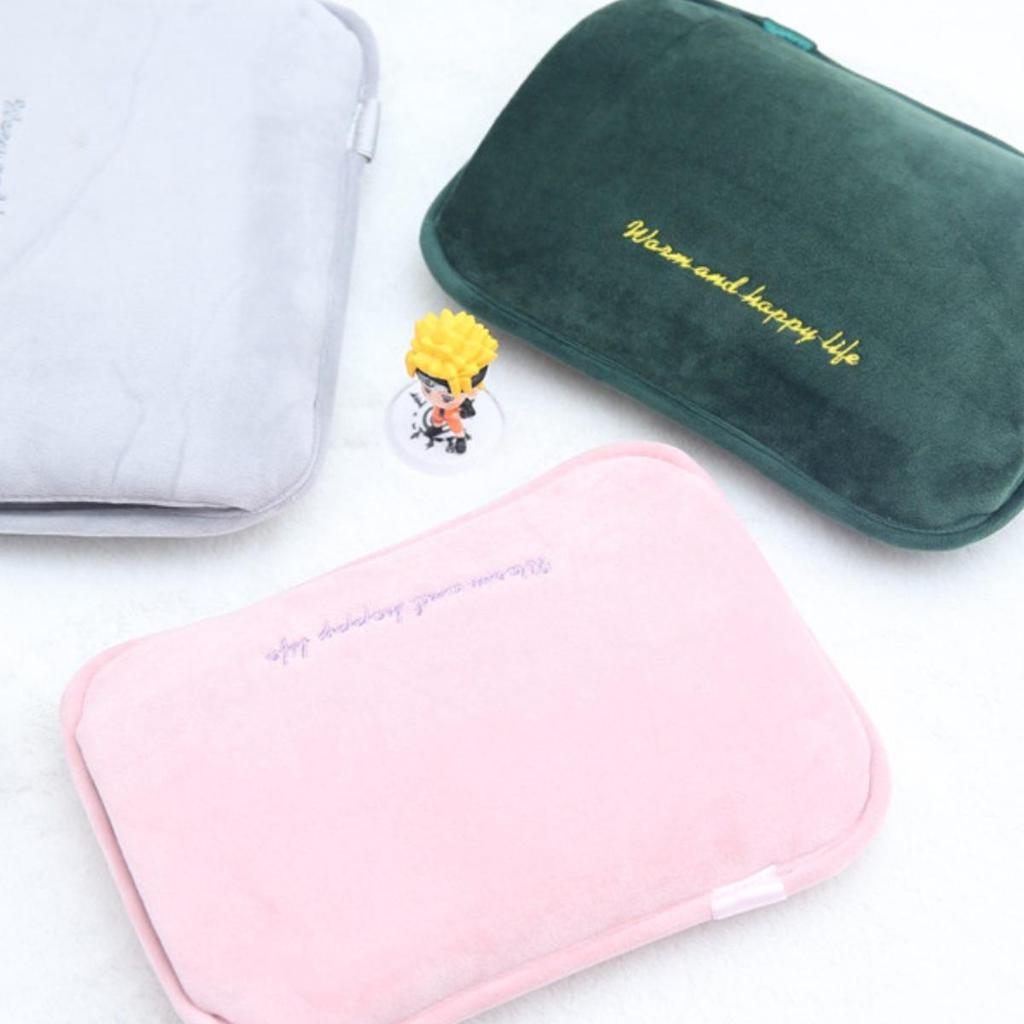 Removable Cute Cartoon Hot Water Bottle Cover with Double Hand Inserts and Charging Plush Waistband, Washable and Sold Separately for Women.