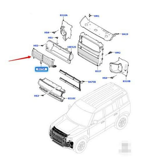 LR129985 Air Deflector for 2020 Land Rover New Defender