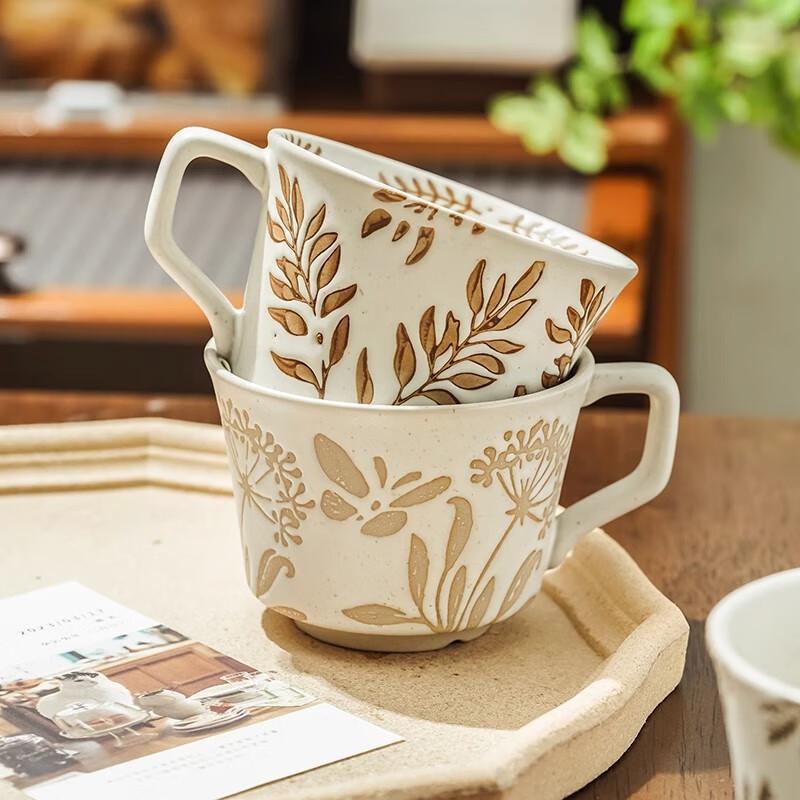 Rustic Floral Ceramic Mug