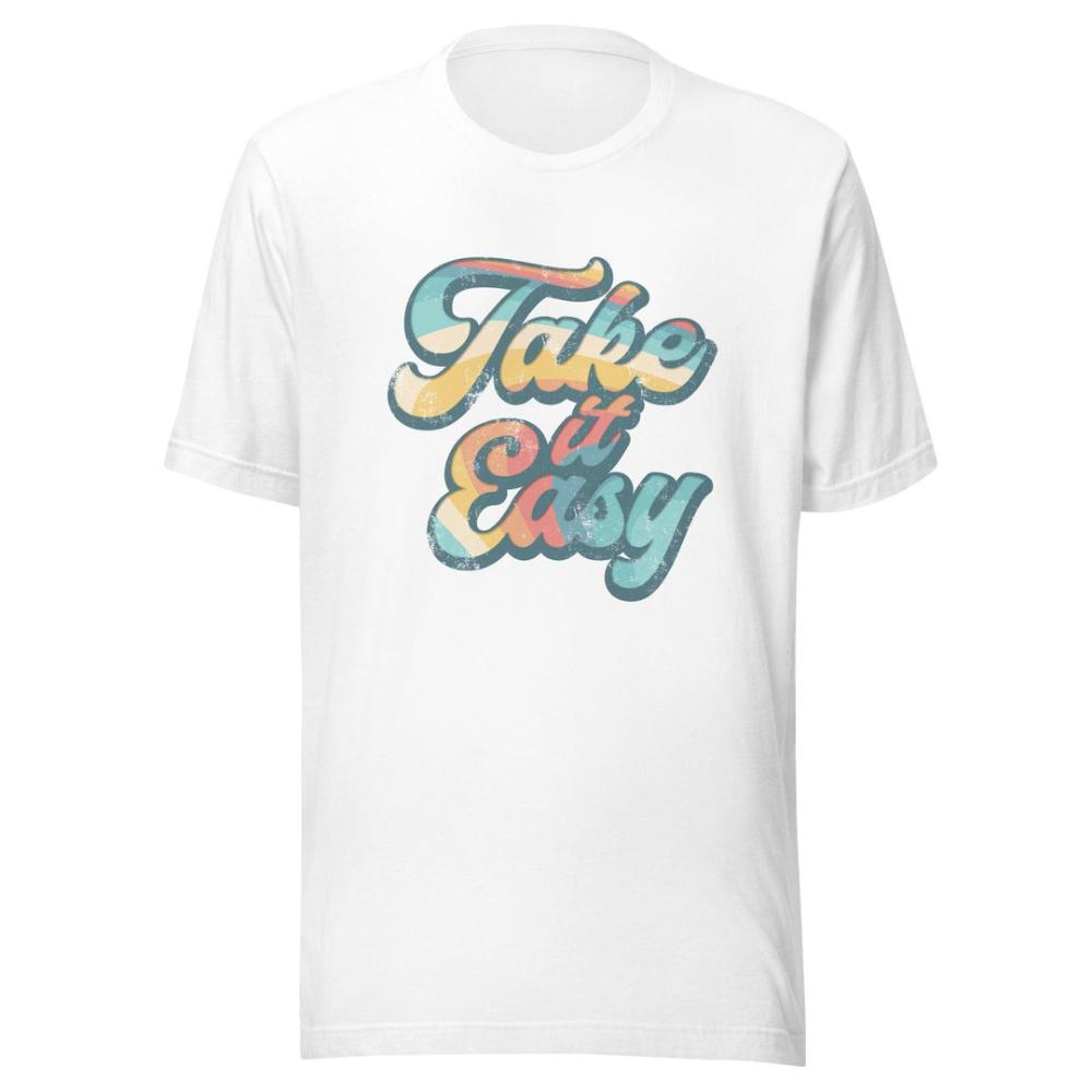 

Seasonal Tshirt Take It Easy 100 Cotton Short Sleeve Printed Streetwear Harajuku Graphic T Shirts 4XL