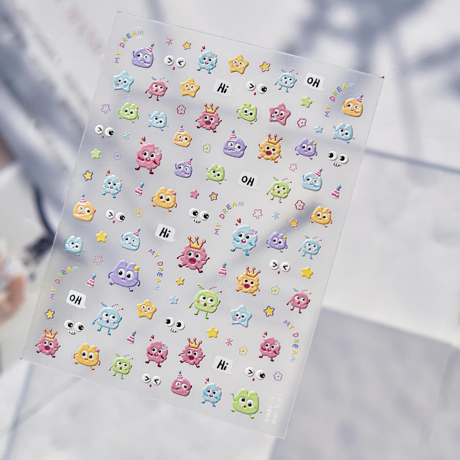 

Tomoni Cute Candy Jelly Glitter Nail Stickers - Hot Selling Transparent Nail Art Decor