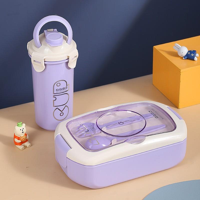 Microwave Safe Portable Lunch Box Water Bottle Set Airtight BPA Free Food Container for Office Workers Daily Use