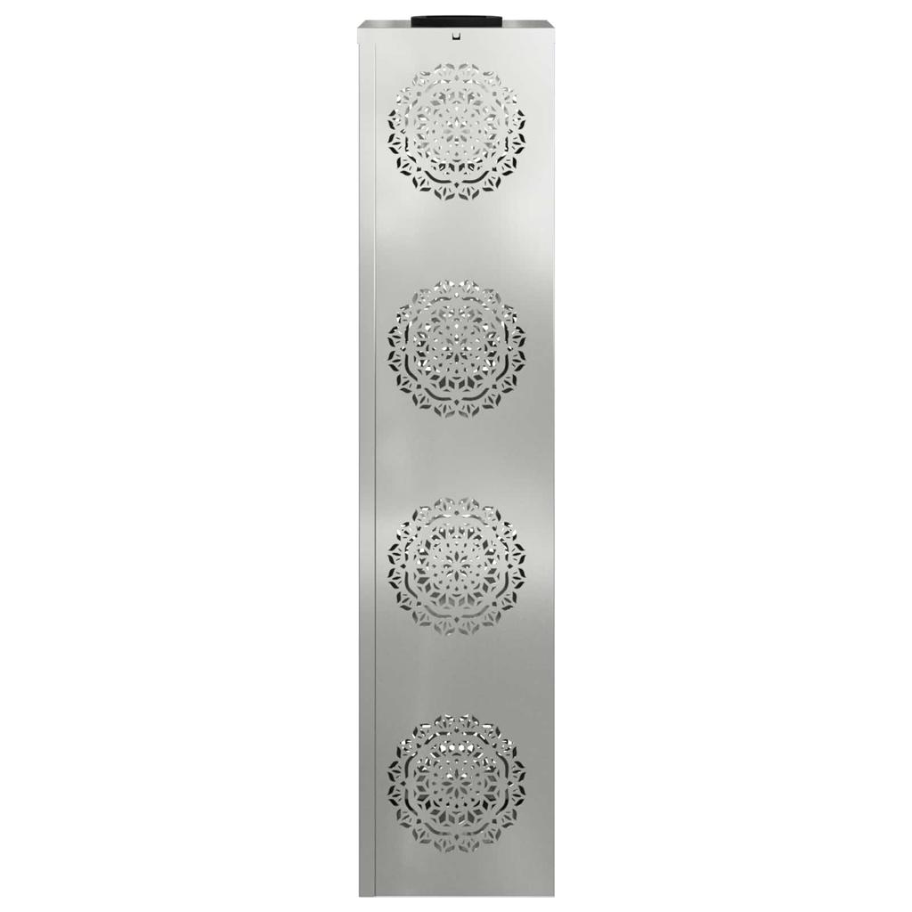 Solar LED Path Light 2 Pcs Silver Galvanized Steel