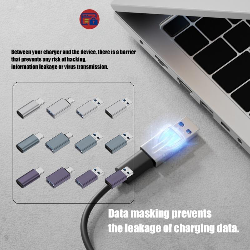 Universal Data Protections Adapter Metal Construction Data Blocker USB /Type c Port Data Leakage for Multiple Devices
