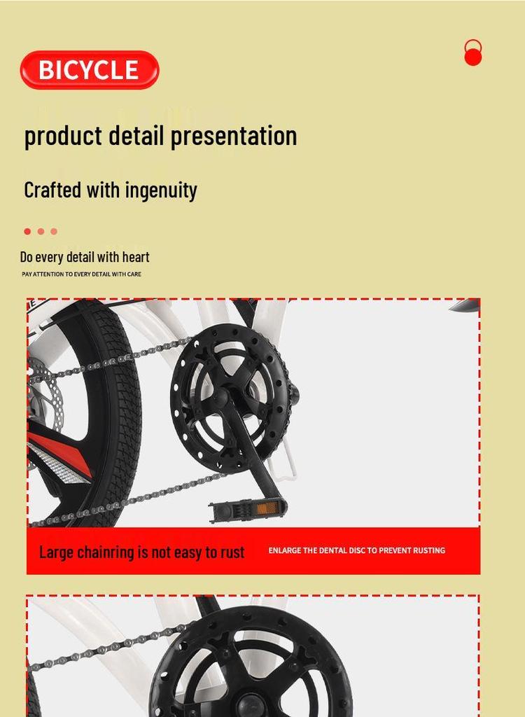 Portable Folding Bicycle for Men, Women, and Students – 20/22-inch, Variable Speed, Disc Brakes, No Installation Needed